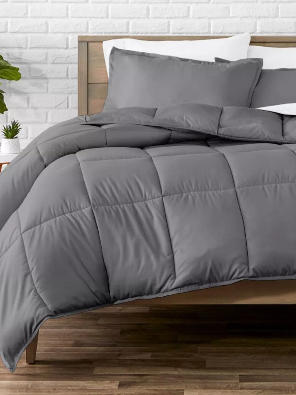 NEW 3 Piece All-Season Easy Care Comforter Set by Bare Home Grey Full/Double